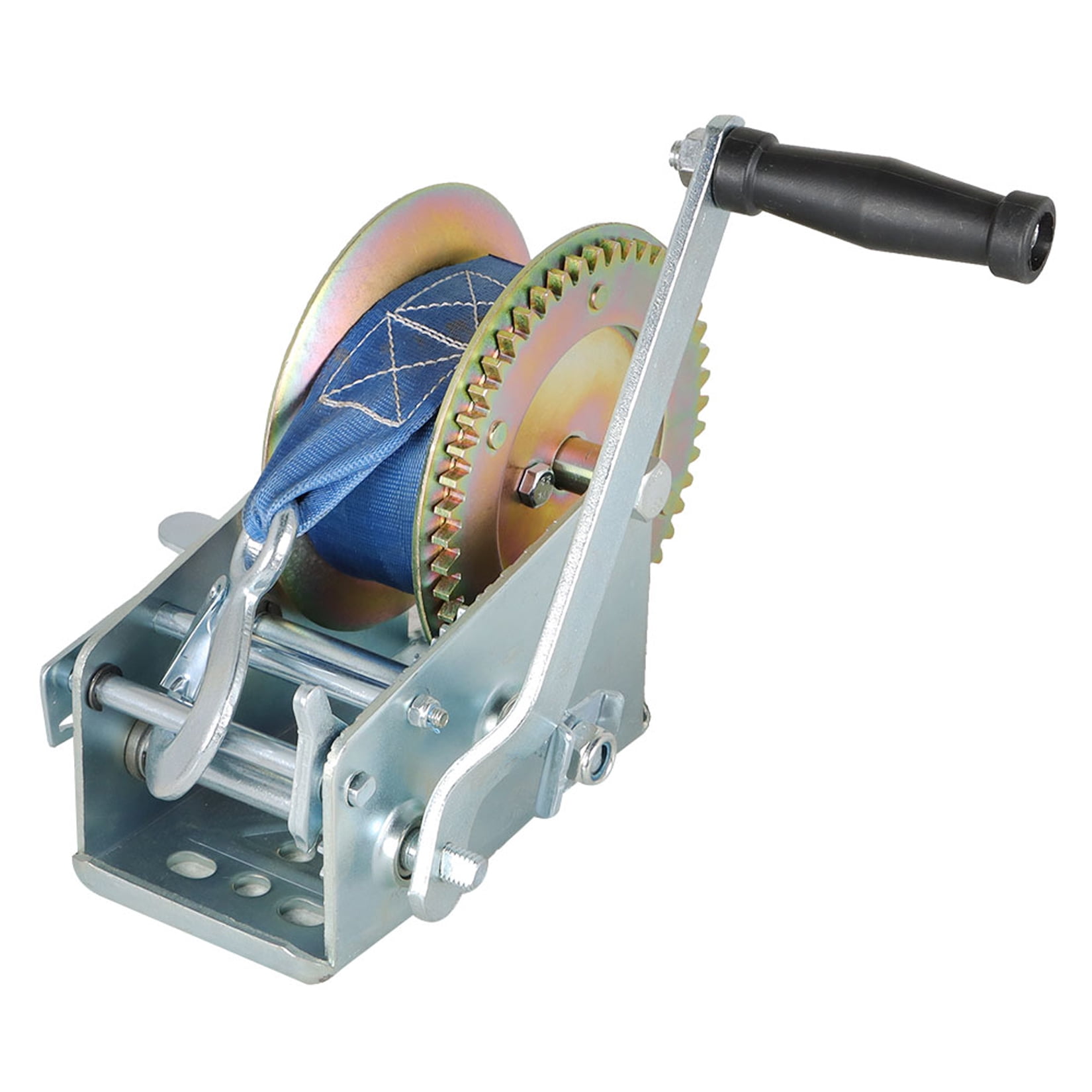 findmall Heavy Duty Hand Winch 3200lbs Hand Crank Strap Gear with 10m