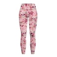 thumbnail image 5 of Renewold Skull Rose Flower Pink Yoga Leggings for Women with Pockets Stretchy Fashion Exercise Yoga Pants High Waisted Full Length Graphic Pants for Yoga Running Cycling, S, 5 of 8