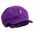 thumbnail image 5 of Golden Windmill Sign Embroidered Cotton Elastic Big Size Newsboy Cap - Purple XL-2XL, 5 of 5