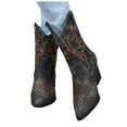 thumbnail image 4 of Mostsola Denim Cowboy Boots for Women Embroidery Cowgirl Boots Pointed Toe Heeled Mid Calf Boots, 4 of 7