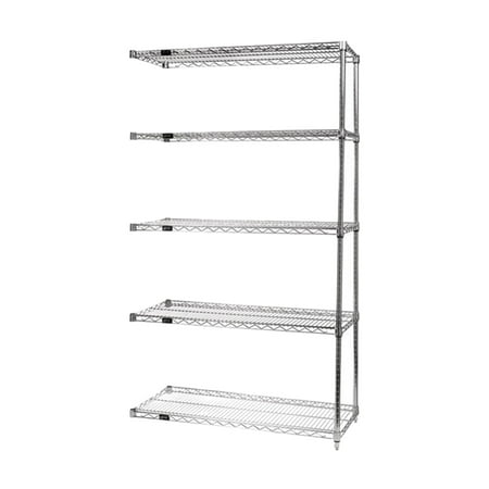 

Qantum Wire Shelving 5 - Shelf Add-on Unit - 36 x 48 x 74 - Chrome
