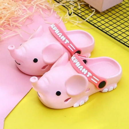

QWZNDZGR Lovely Elephant Slipper Toddler Clogs Summer Beach Shoes For Kids Boys Girls Animal Sandals Garden Shoes Baby Weightlight Shoes