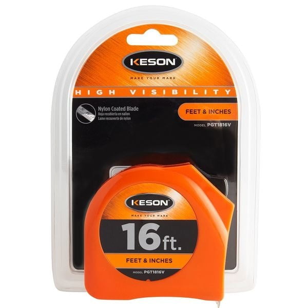 Keson 16 ft Tape Measure, 1 in Blade PGT1816V