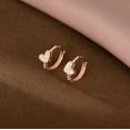 thumbnail image 3 of 925 Sterling Silver CZ Love Hoop Earrings for Women Teens Small Heart Huggie Earrings, 3 of 10