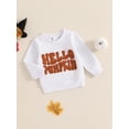 thumbnail image 4 of Elippeo Baby Hoodie 6 12 18 24 Months 3 Years Long Sleeve Crew Neck Embroidery Letters Sweatshirt Halloween Clothes for Girls Boys, 4 of 9