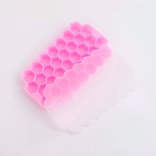 Molde de silicona for bandeja de cubitos de hielo en forma de panal, máquina for hacer hielo de grado alimenticio de 37 rejillas, Juego de 2