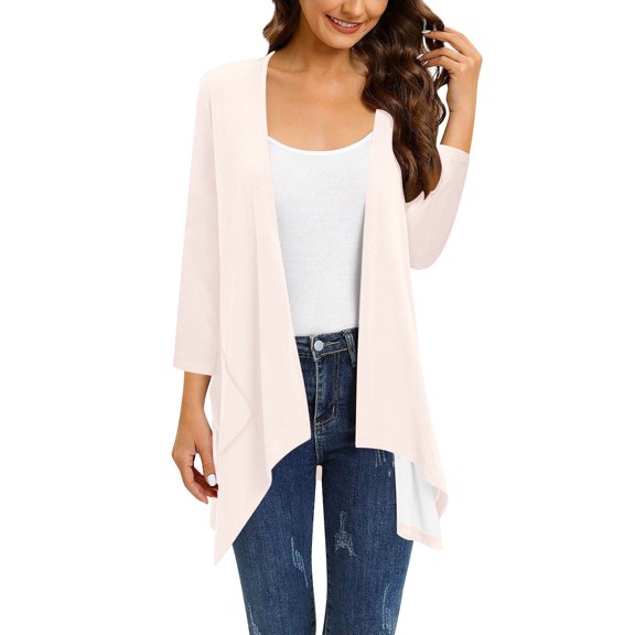 Bovemsi Cardigan Sweaters for Women Short Sleeve Cardigans Casual Drape Open Front Lightweight Summer With Pocket High Cardigans Lightweight