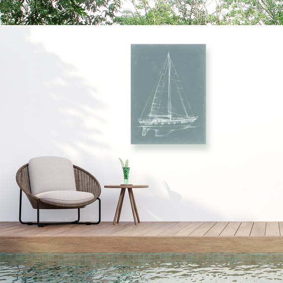 Ethan Harper 'Ua Ch Yacht Sketches II' Outdoor Canvas 24x24