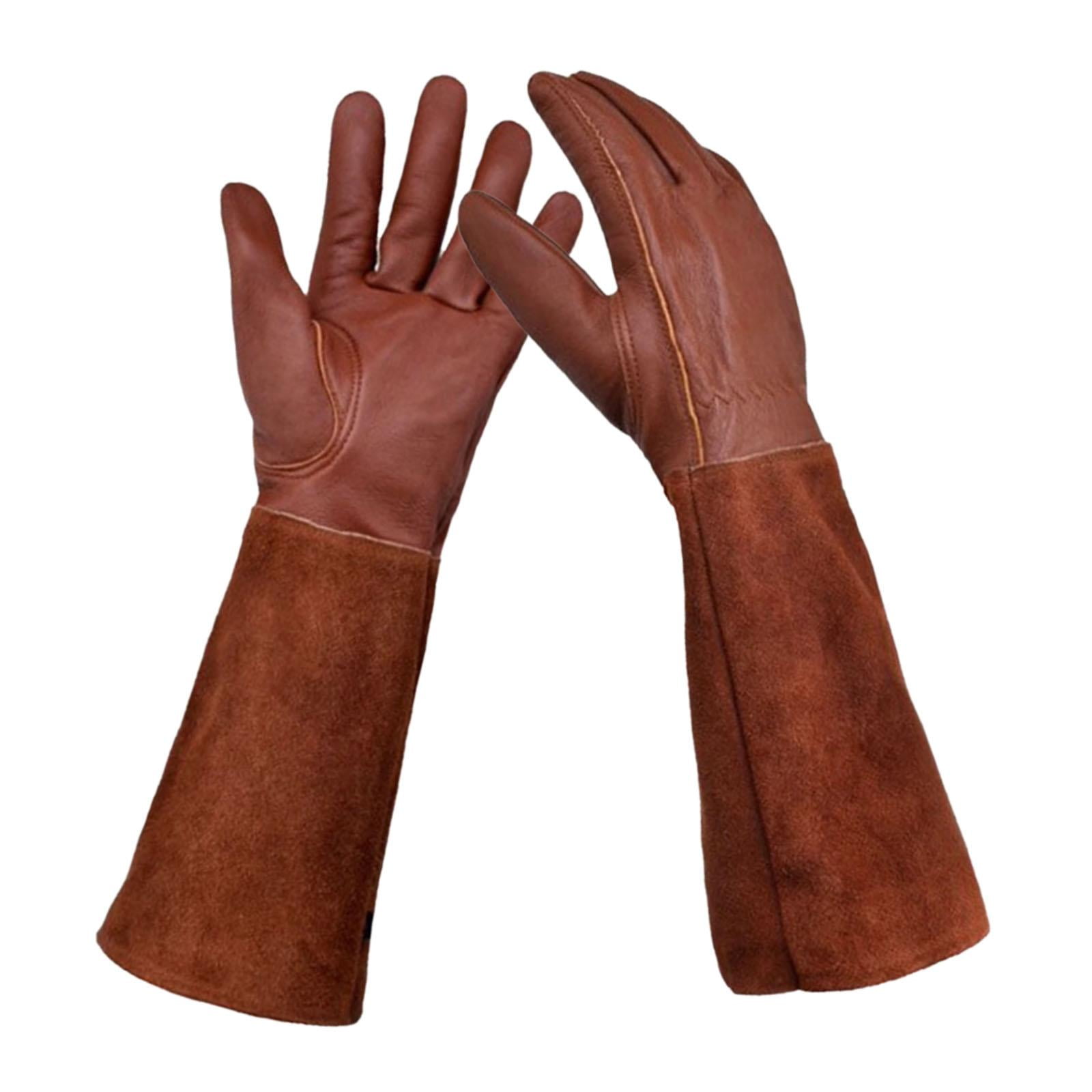 SunniMix Welding Gloves PU Leather Work Gloves Oven Gloves for Garden Workshop Garage S