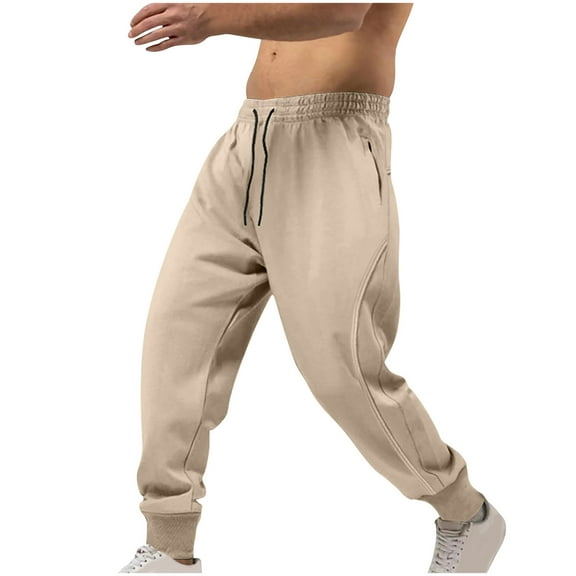 Inleife Men's Drawstring Elastic Waist And Solid Color Pocket Hoodie Binding Leg Pants Tracksuit Pants