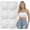 3 Pack: White, variant on Women's Pack of 3 or 6 Seamless Classic Ruched Tube Top Bras w/ Removable Pads - 3 Pack: Black - One Size Plus