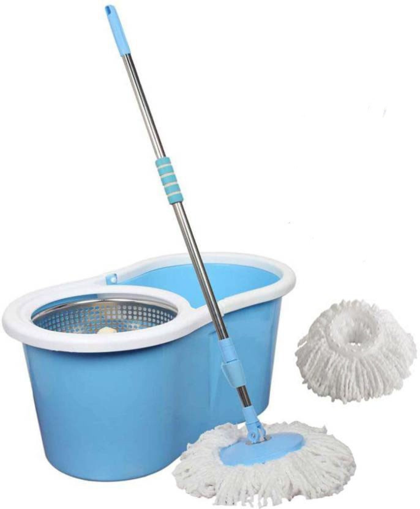 360˚C Easy Spin Mop and Twist Spinning Dry Bucket with 2 Mop Heads