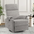 thumbnail image 1 of Korser Sillón Reclinable Giratorio Mecedor,Pequeño Sala Estar,Reposabrazos Moderno,Chenilla,Gris, 1 of 7