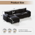 thumbnail image 2 of Ucloveria 116.5" L-Shaped Modular Sectional Couch With Ottoman, Cup Holders & Charging Ports - Chenille Cloud Couch, 4-Seat Deep Seat Sofa For Living Room, Apartment,Black, 2 of 8