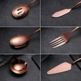 thumbnail image 7 of 6-Piece Copper Serving Flatware Silverware Set,Stainless Steel Serving Utensil Set,Include Cake Server, Slotted Serving Spoon, Serving Spoon, Cold Meat Fork, Butter Knife, Soup Ladle, 7 of 7