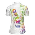 thumbnail image 3 of Custom Rainbow Color Golf Lover Women's Polo Shirt S-5XL, 3 of 7