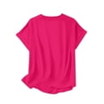 thumbnail image 5 of T Shirts for Women V Neck Short Sleeve Loose Blouses Casual Solid Color Summer Tunic Tops, L, 5 of 7