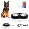 thumbnail image 3 of KE WOOW Customized Feeding set of 2 stainless steel bowls and mat for dog&cat, Bowl for water or food & silicone Non-skid, Non-Spill, travel or home, small/medium 13.52 fl oz/1 us cup Black, 3 of 9