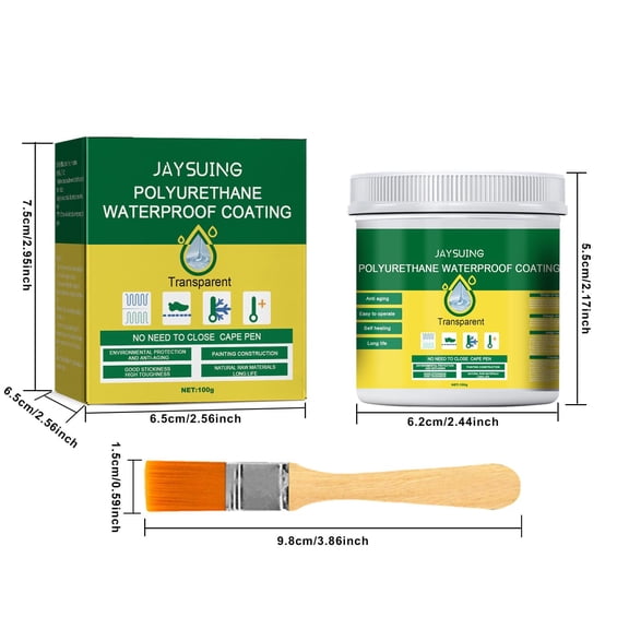 Usbinx Life Waterproof Sealant Invisible Clear Coating 100g Polyurethane Leak Repair Agent with Brush for Walls Toilets Tiles Roof Balcony Window Sill and Bathroom Sealing