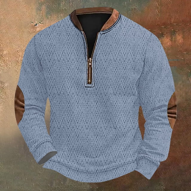 Blusas y camisas de manga larga con cuello redondo Sudadera con capucha de cuello redondo para hombre Jersey estampado Blusa de poliéster de manga larga para hombre