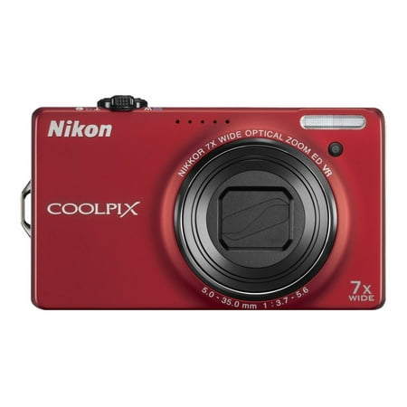 Nikon Coolpix S6000 - Digital camera - compact - 14.2 MP - 7x optical zoom - red