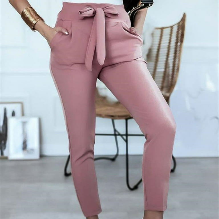 pgeraug pants for women high waist leggings eight point pants sweat fitness  leggings pink s
