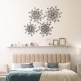 thumbnail image 6 of Black Metal Starburst Wall Sculpture Set of 4 Home Decor Accent, 6 of 6