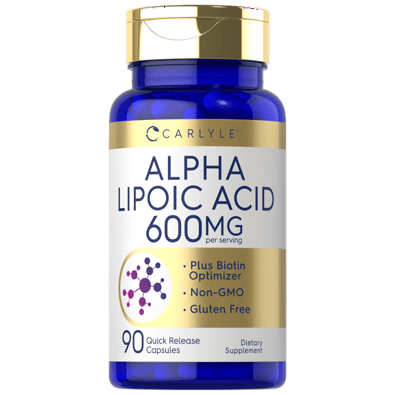 Alpha Lipoic Acid 600mg | Plus Biotin Optimizer | 90 Capsules | by Carlyle