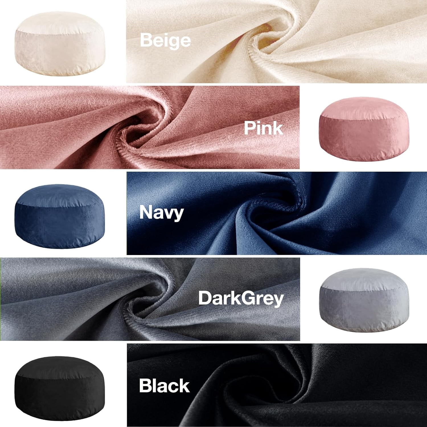 3 Ft Bean Bag Chair, Memory Foam Bean Bag Chairs for Adults with Filling, Round Bean Bag Sofa with Filler Included, Beanbags with Soft Dutch Velvet Fabric,3 Foot,Beige