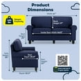 thumbnail image 2 of Serta Copenhagen 61" Rolled Arm Loveseat Sofa with Removable Covers Navy Blue, 2 of 16