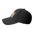thumbnail image 3 of Baseball Cap Bent Eaves Design 6 Piece Cap Body Breathable Not Hot Plastic Cap Drag For Daily Travel Vacation Red Tie Dye Background Rainbow Colors (4) Black, 3 of 8
