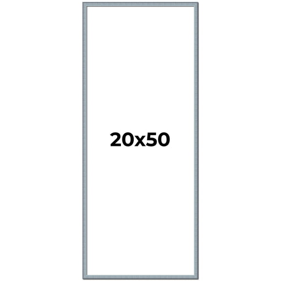 20x50 Frame Blue Scuffed Farm Board Solid Wood Picture Frame Width 0.75 Inches | Interior Depth 0.5