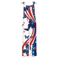 thumbnail image 3 of DDAPJ pyju American Flag Jumpsuits for Women 4th of July Patriotic Overalls Red White Blue Stripes Sleeveless Wide Leg Rompers with Pockets Today's Sales White M, 3 of 5