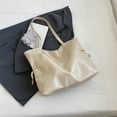 thumbnail image 5 of Xfvqtps Tote Bag for Womens Large Capacity Solid Color Simplicity Fashion Vintage Elegant Leather Handbag Shoulder Bag Beige, 5 of 6