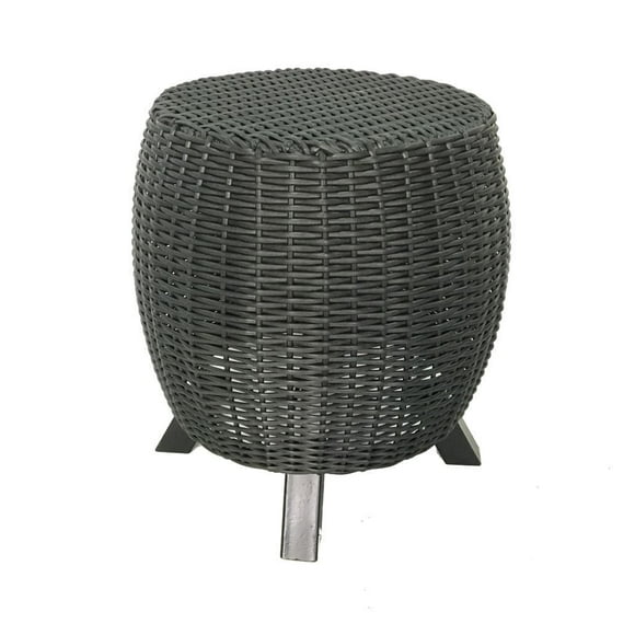 Grapevine Lisa Wicker Stool End Table, Black