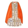 thumbnail image 4 of Girls' Floral Print Maxi Dress V Neck Long Sleeve Traditional Arabian Muslim Eid Formal Party Dress, 4 of 7