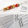 thumbnail image 3 of Brochetas profesionales para parrilla al aire libre, brochetas para kebab, diseño plano antivuelco, fácil extracción de alimentos, acero inoxidable grueso, reutilizables y aptas para lavavajillas,, 3 of 5