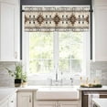 thumbnail image 3 of Southwest Kitchen Curtains Sets for Windows 36 Inch Length, Brown Bohemian Abstract American Aztec Rod Pocket Window Treatments Tier Curtains and Valances Set for Bedroom/Bathroom, 3 of 6