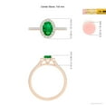 thumbnail image 5 of Angara Natural 0.66 Ct. Emerald with Diamond Halo Ring in 14K Rose Gold for Women (Ring Size: 3.5), 5 of 10