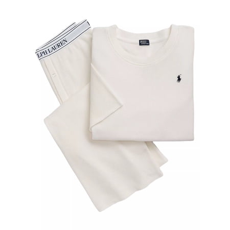 Polo Ralph Lauren Womens Waffle Knit Pajama Set - 4P8032 (Ecru M)