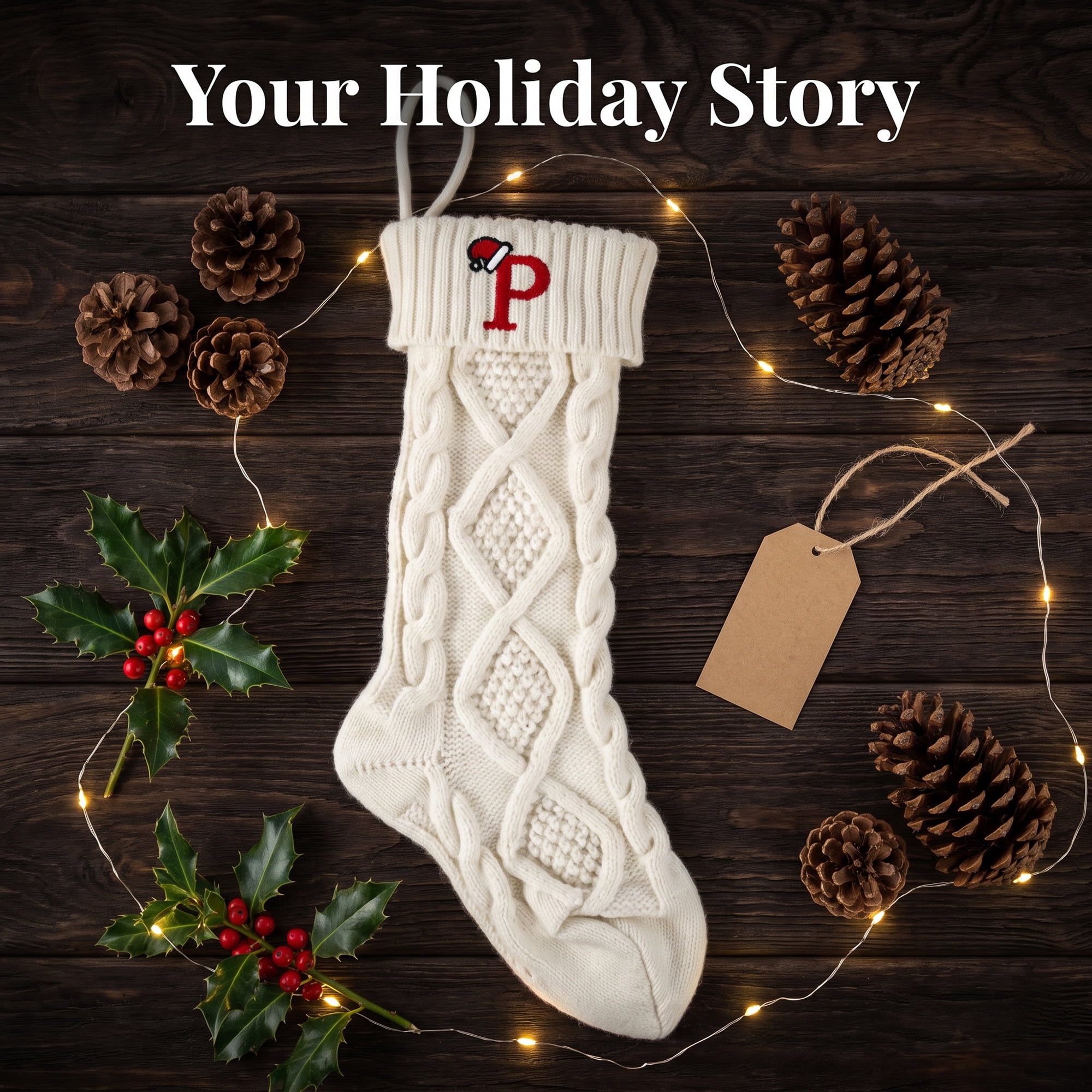 Unique Bargains Canine Bone Christmas Stocking Luxury Puppy Holiday Keepsake Sack Letter P 17"