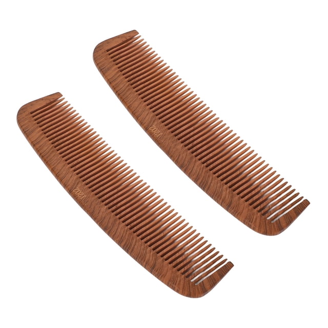Peine De Madera Para Barba, 2 Piezas, Peine Cortapelos De Madera, Antiestático, Resistente, Práctico Para Peluquería