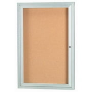 Aarco Products DCC3624R 1-Door Enclosed Bulletin Board - Clear Satin Anodized