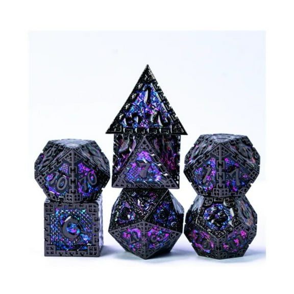 Foam Brain Games Hidden Dragon Poly Set - Black & Purple (7) New