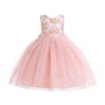thumbnail image 1 of adviicd Robe Bébé Filles Fleur Tulle Princesse Robe de Concours pour Mariage Robes de Fête pour Enfants Blanc,110, 1 of 4