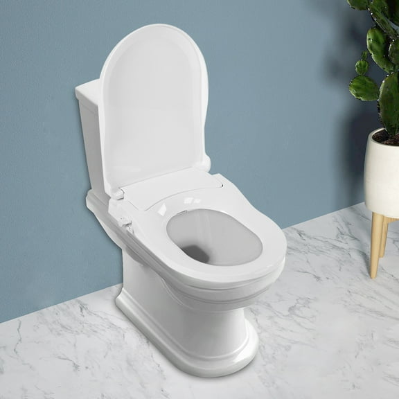 Non-Electric Bidet Toilet Seat for Elongated Toilets, White, Dual Nozzle System-Bidet with Easy Installation