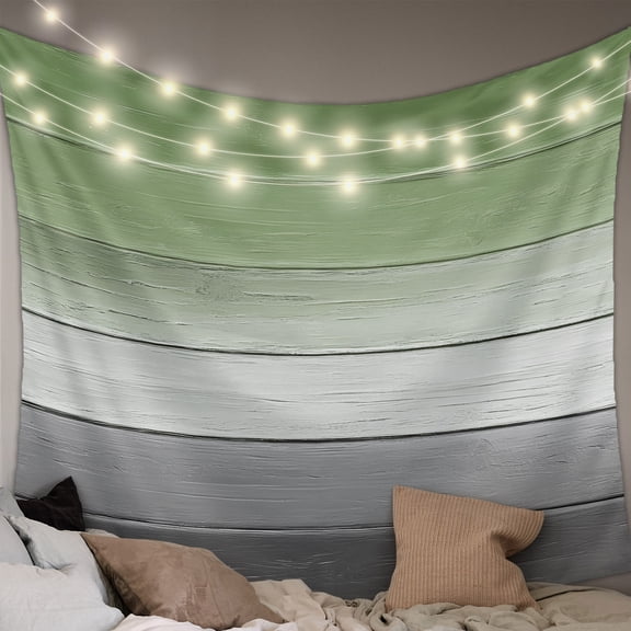 Sage Green Gray Small Tapestry for Bedroom Wall Hanging Tapestry,Vintage Country Ombre Chic Wooden Grain Ceiling Backdrop Tapestries Poster Blanket Wall Decor for Teens Room Living Room 23" x 28"