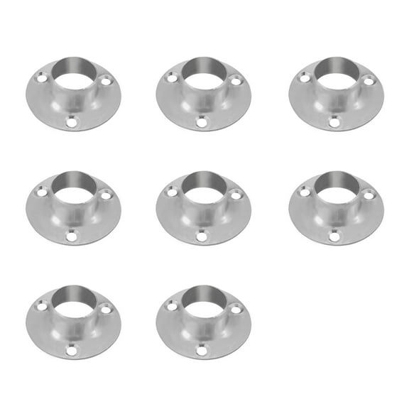 Uxcell 0.77" Pipe Dia 304 Stainless Steel Wardrobe Rail Support Bracket, 8 Pack