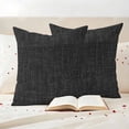 thumbnail image 3 of Vintage Black Pillow Covers 2 Pack Linen Texture Farmhouse Pillowcase Waterproof Outdoor Throw Pillow Cover for Patio Garden Square Cushion 26”x26”, 3 of 9