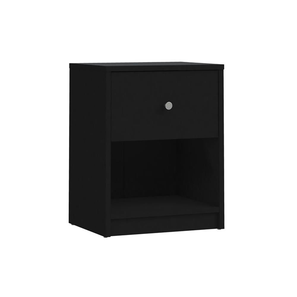 Home Square 3 Piece Bedroom Set with 6-Drawer Double Dresser and Two of 1-Drawer Nightstand in Black